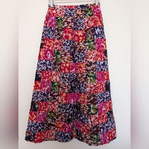 Batik  Multi-Colored Patchwork Maxi Skirt Small